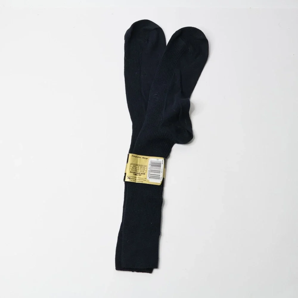 VTG Kmart Mens Slack Socks English Rib Navy Blue Combed Cotton USA Made 11-11.5
